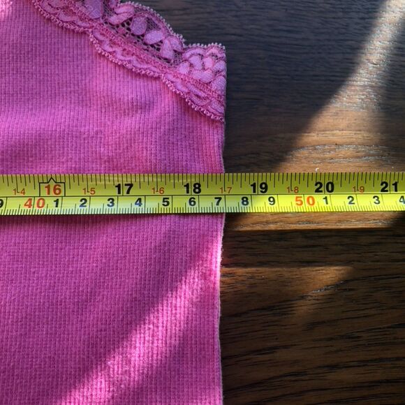 Tank Top Womens XXL Pink Lace Trim Bellas Swan Vampire Feminine Fairy Y2K - Picture 4 of 5